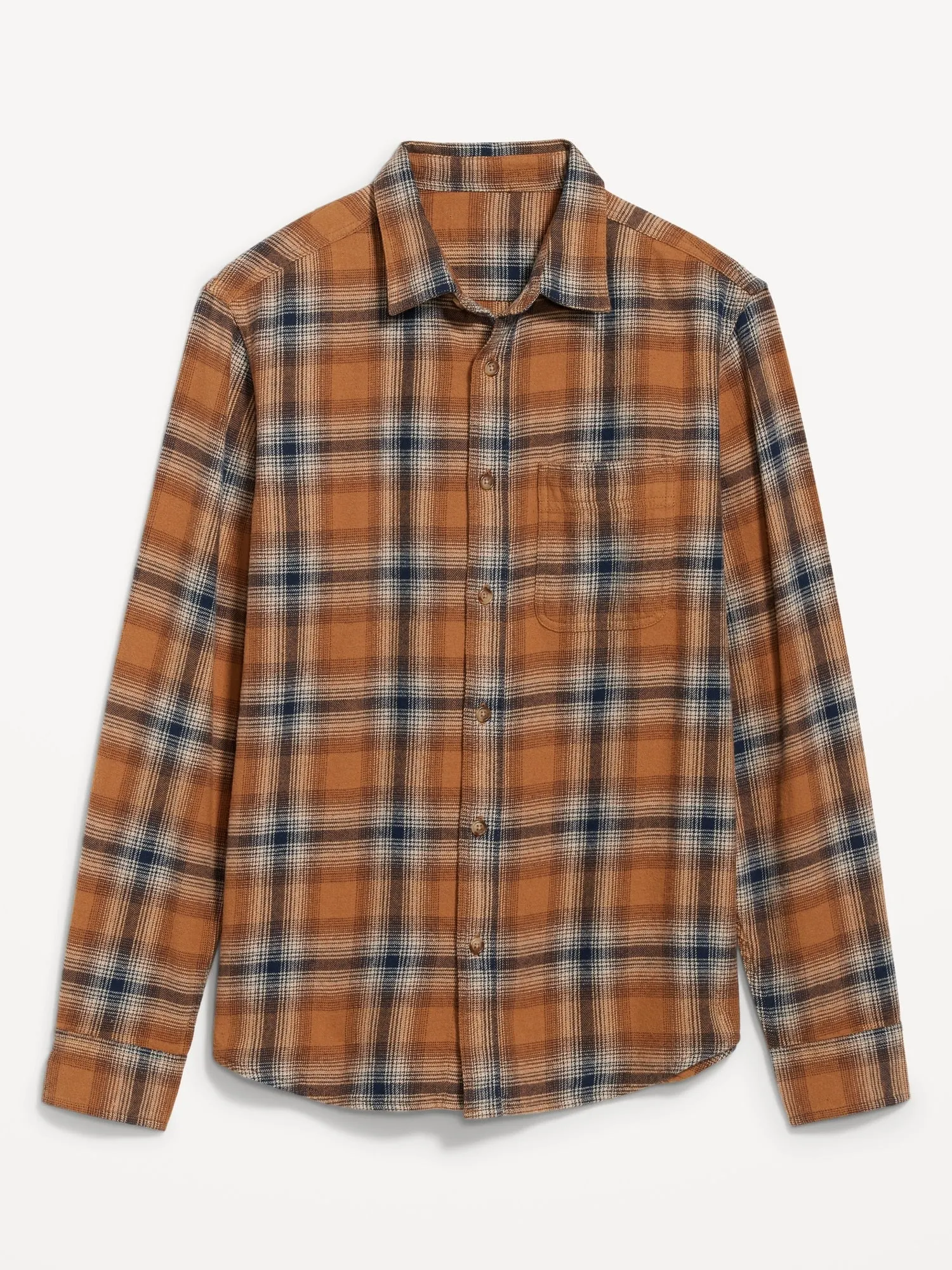 Plaid Double-Brushed Flannel Shirt for Men Old-Navy