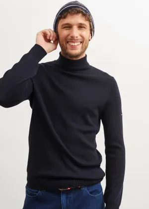 Pull col roul Lery - en laine douce (NAVY)