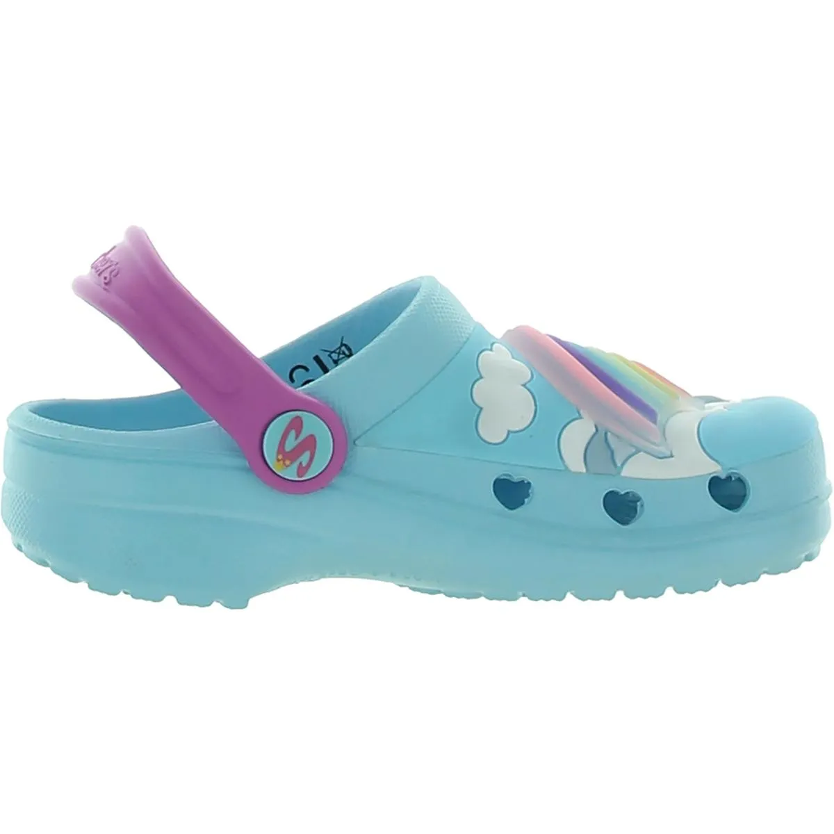 Radiant Rainbow Girls Slip On Ankle Strap Light-Up Shoes