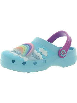 Radiant Rainbow Girls Slip On Ankle Strap Light-Up Shoes