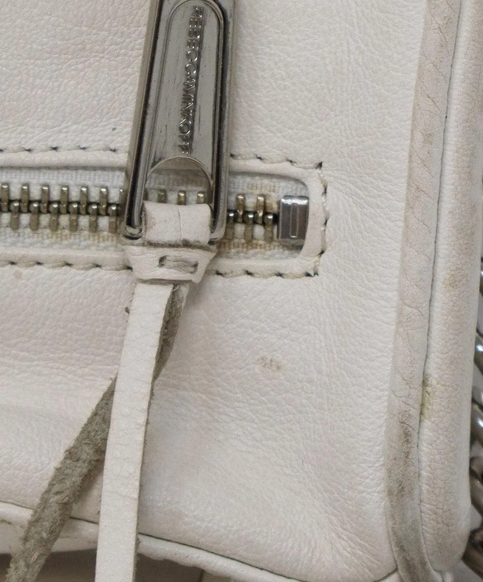 Rebecca Minkoff White Leather Fringe Crossbody