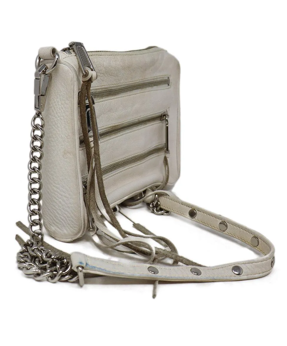 Rebecca Minkoff White Leather Fringe Crossbody