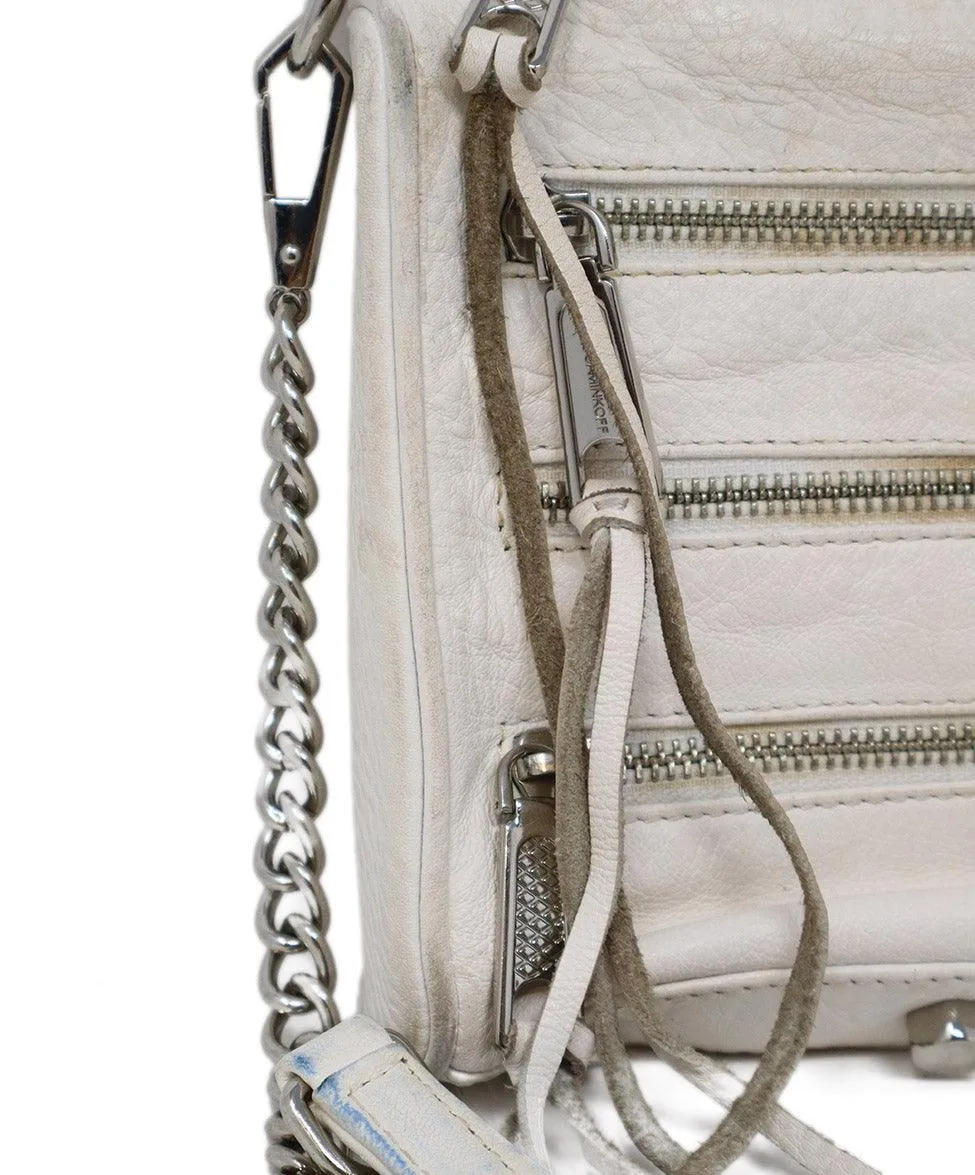 Rebecca Minkoff White Leather Fringe Crossbody