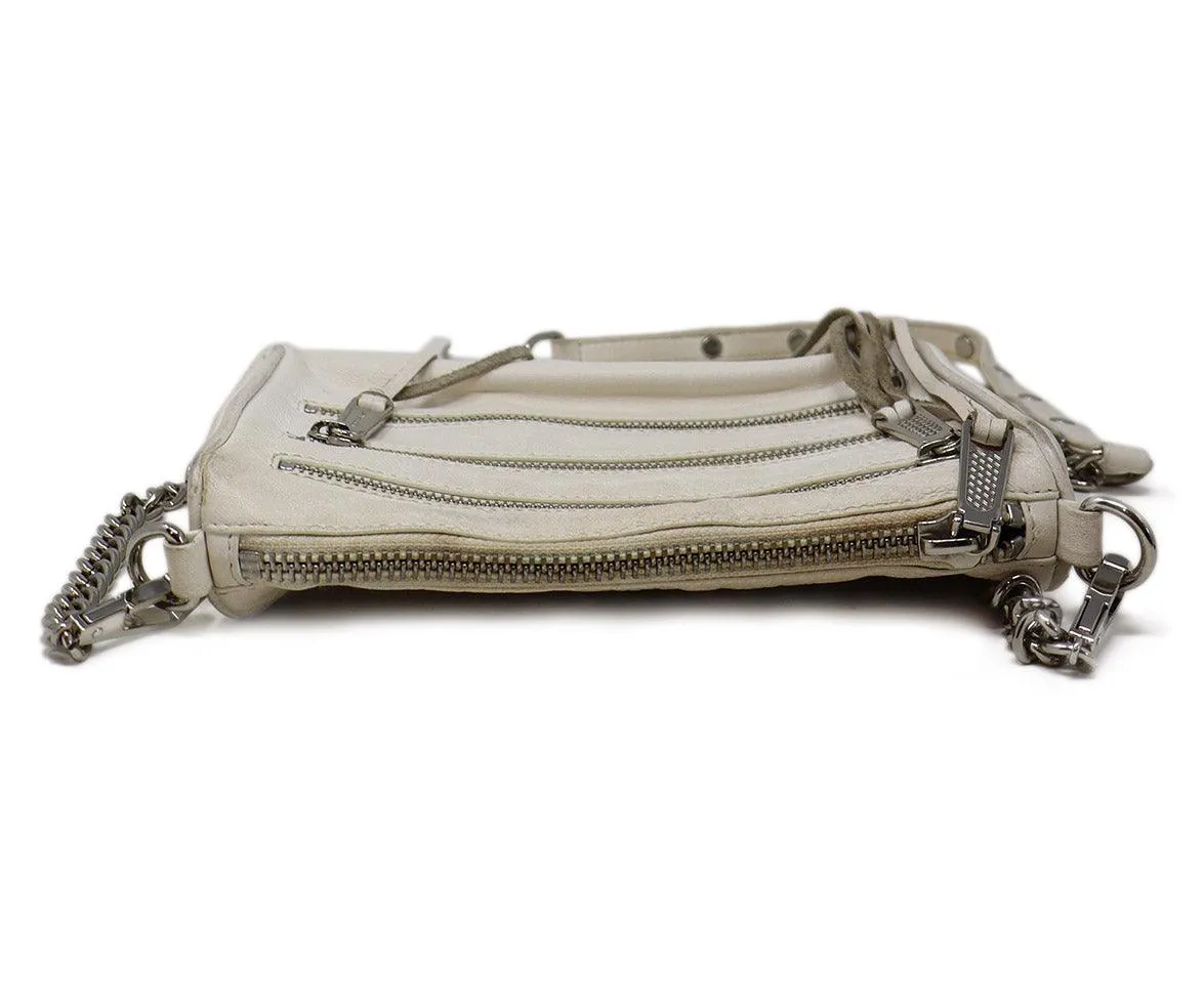 Rebecca Minkoff White Leather Fringe Crossbody