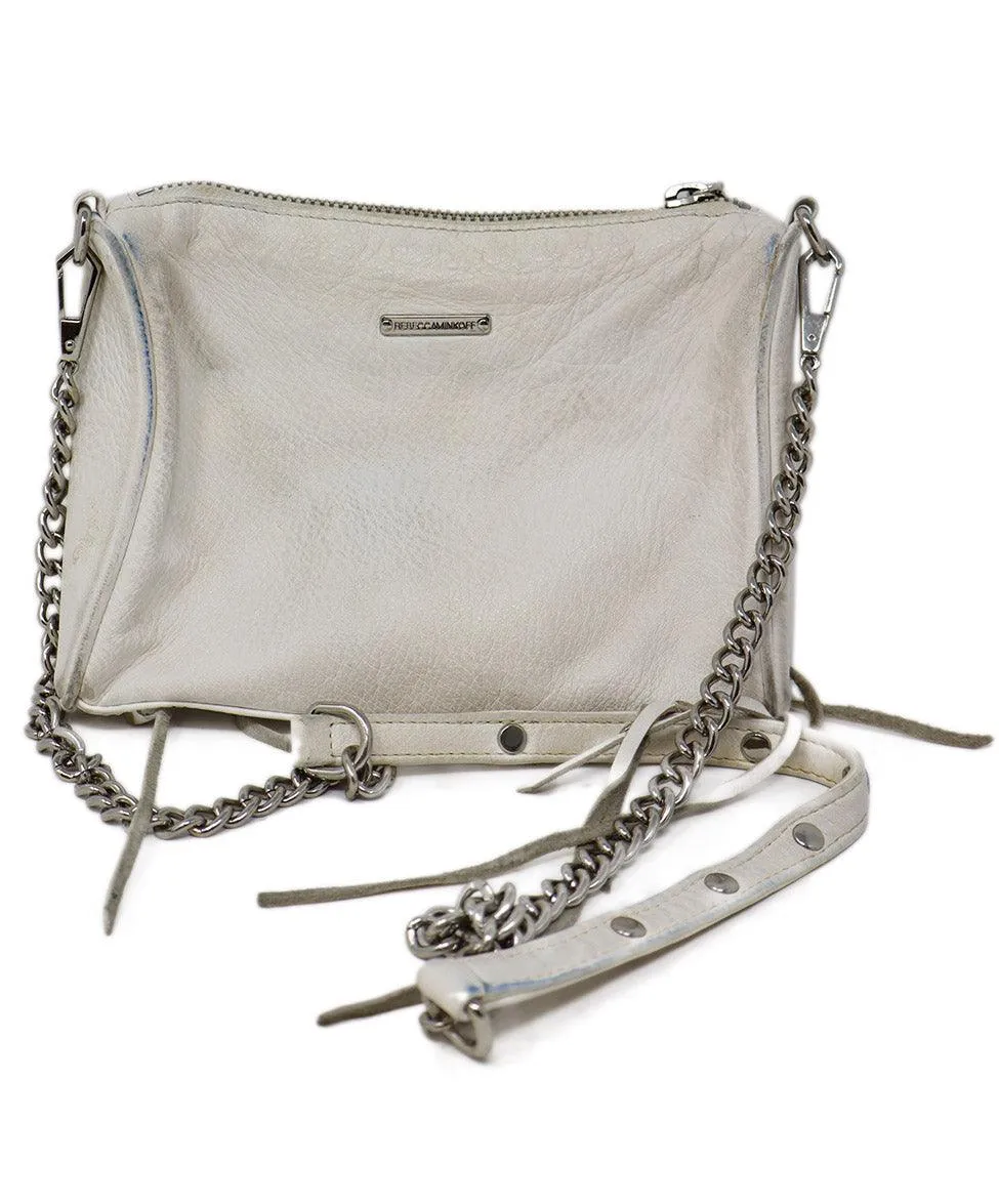 Rebecca Minkoff White Leather Fringe Crossbody