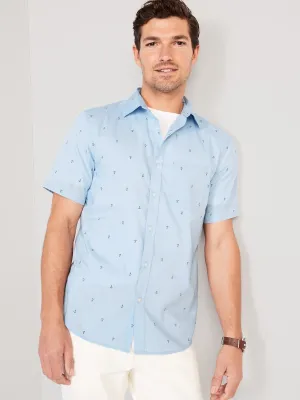 Regular Fit Built-In Flex Everyday Poplin Shirt for Men