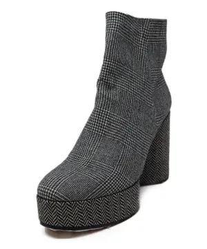 Robert Clergerie B&W Plaid Flannel Platforms sz 10