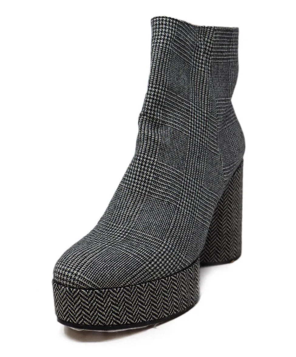 Robert Clergerie B&W Plaid Flannel Platforms sz 10