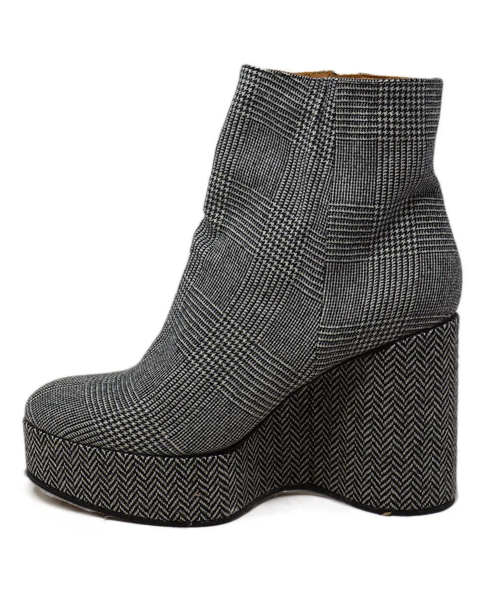 Robert Clergerie B&W Plaid Flannel Platforms sz 10