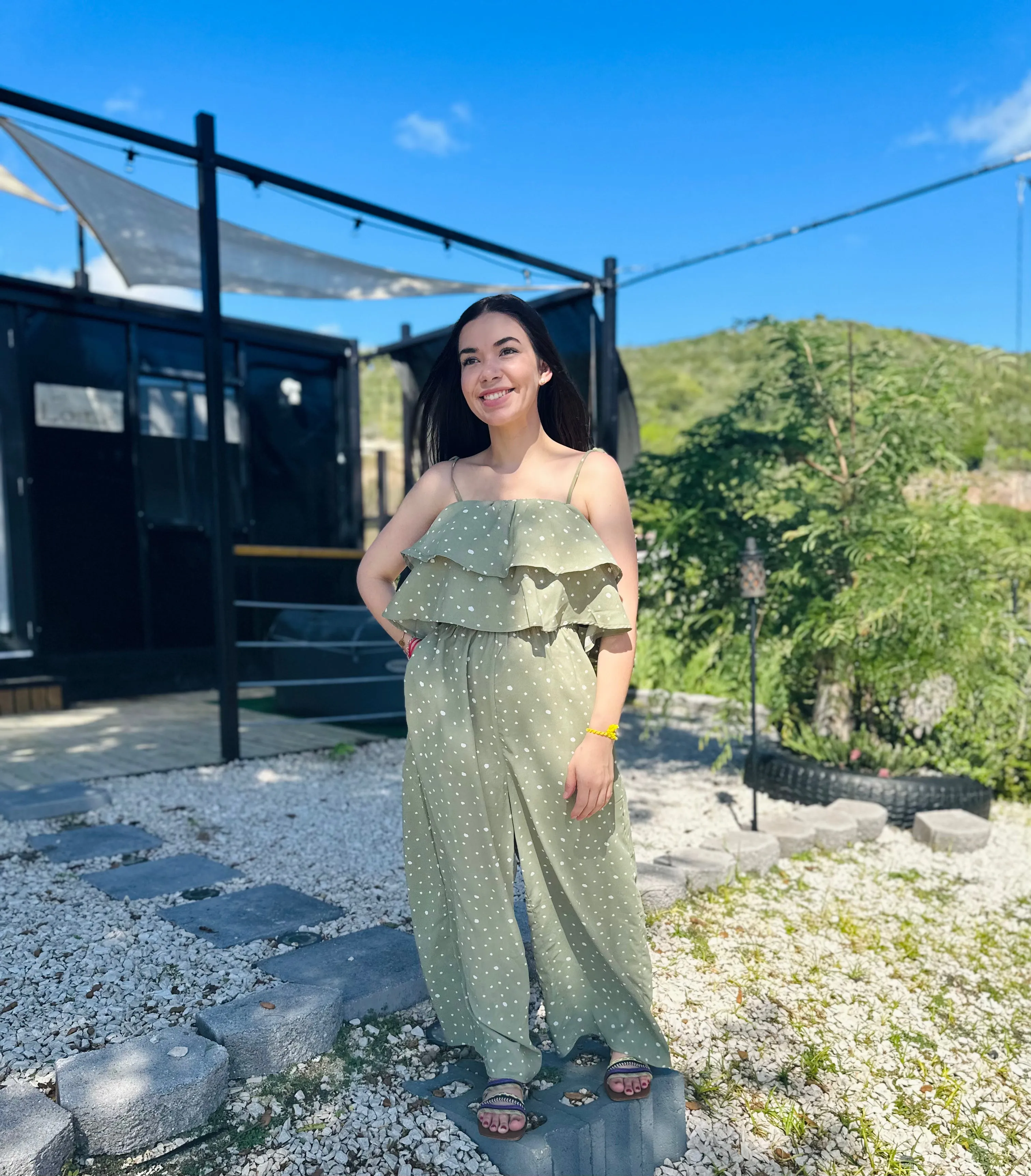 Ruffle Polka Dot Jumpsuit