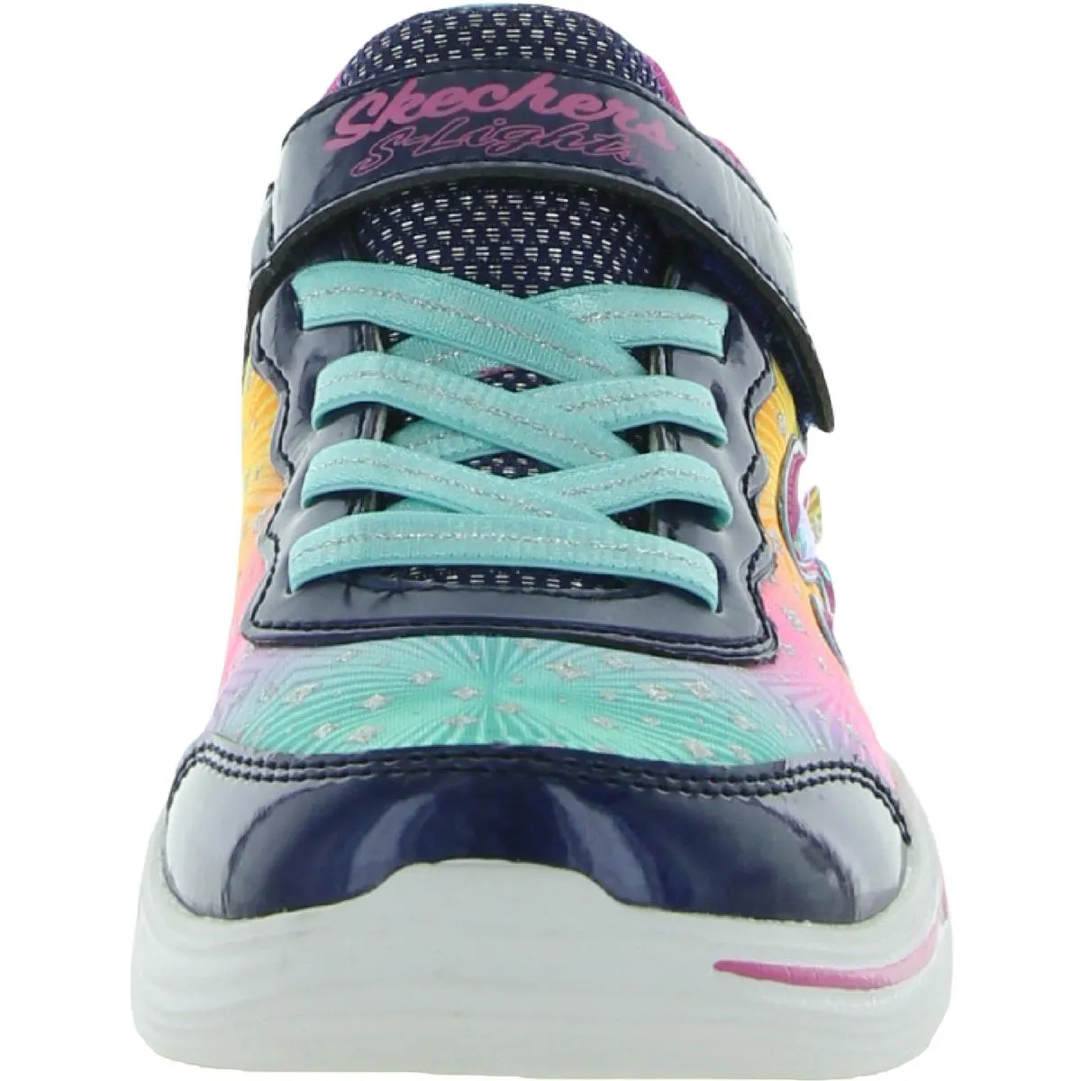 S Lights-Power Petals-Painted Daisy Girls Rainbow Glitter Light-Up Shoes