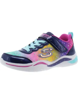 S Lights-Power Petals-Painted Daisy Girls Rainbow Glitter Light-Up Shoes