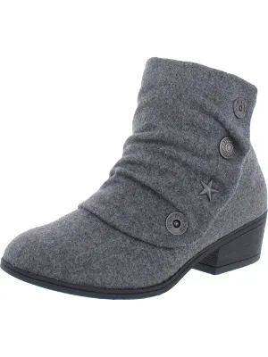 Samara Girls Faux Suede Block Heel Ankle Boots