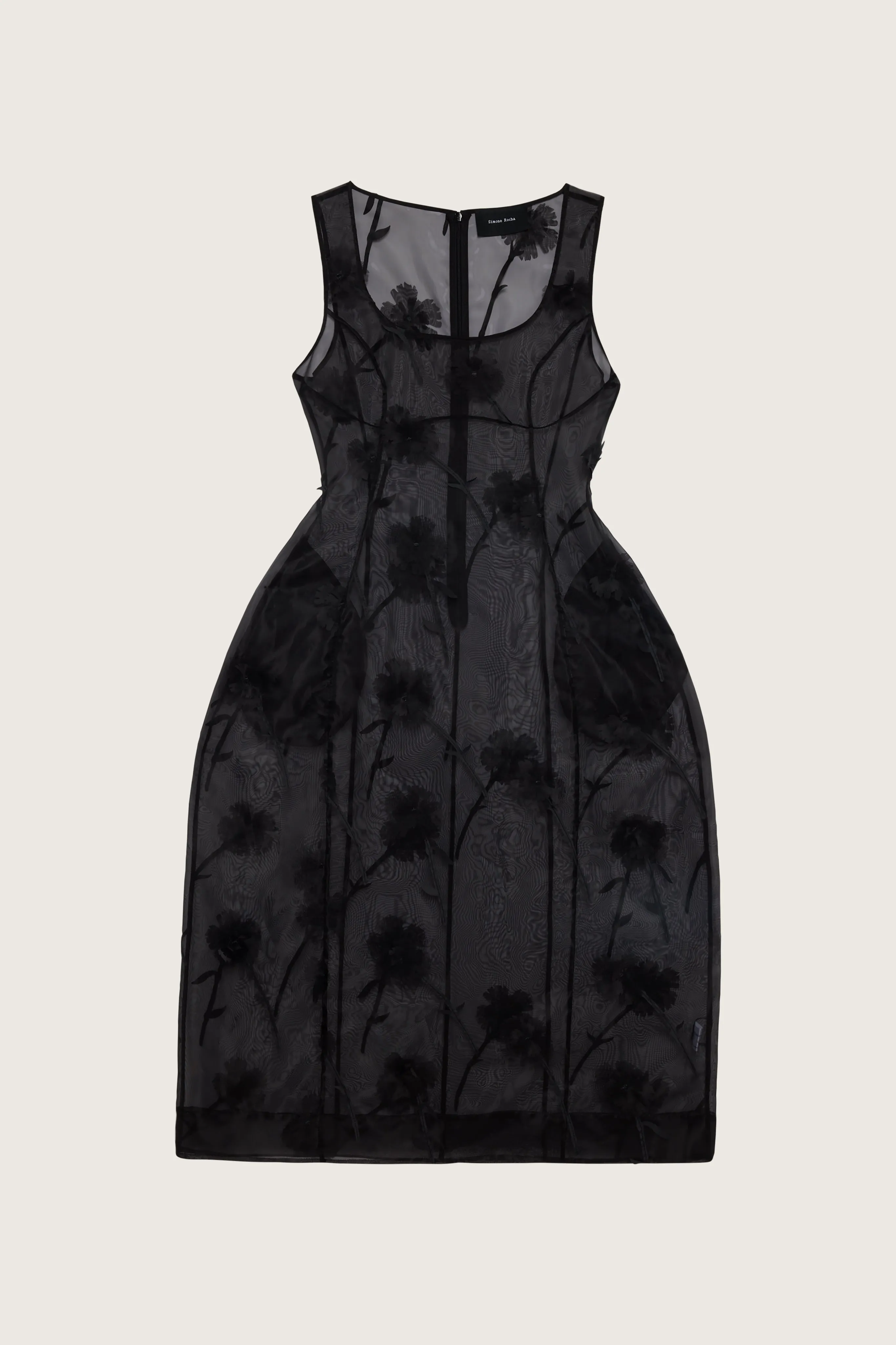 Sculpted Carnation Organza Dress