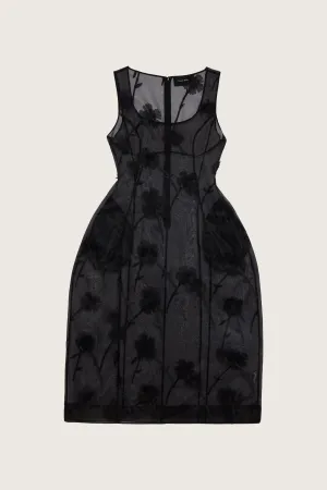 Sculpted Carnation Organza Dress