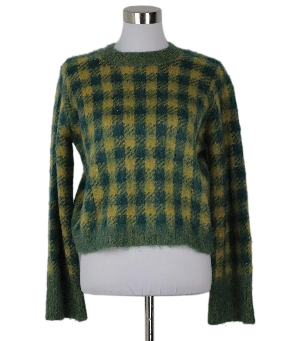 Sea Green Houndstooth Mohair Sweater sz 2