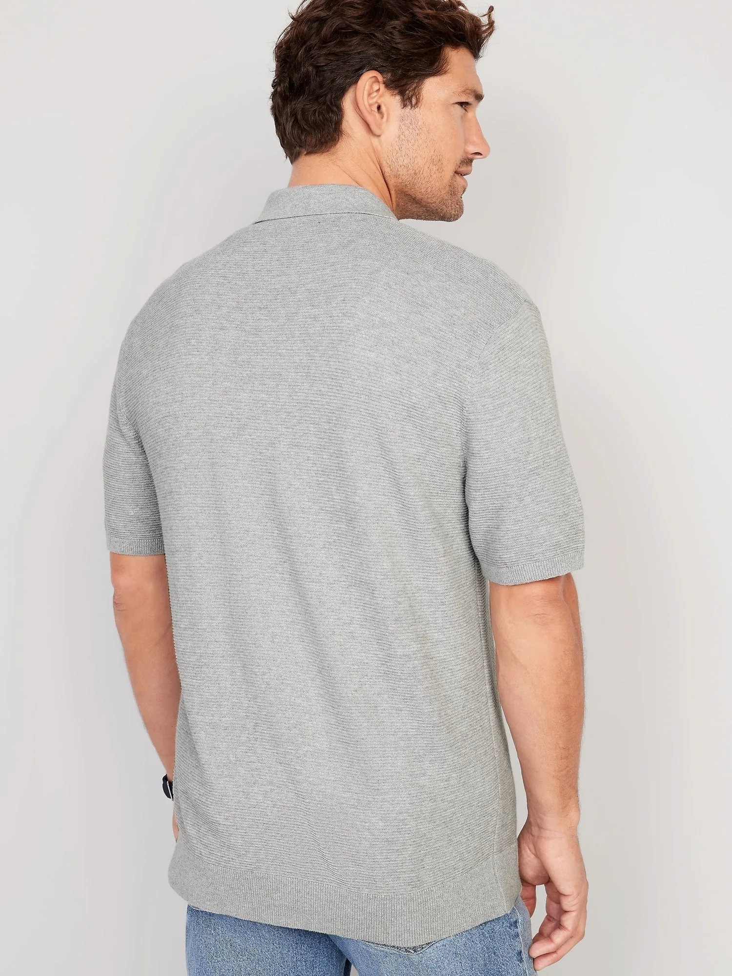 Short-Sleeve Polo Pullover Sweater for Men Old-Navy