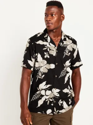 Short-Sleeve Printed Camp Shirt for Men