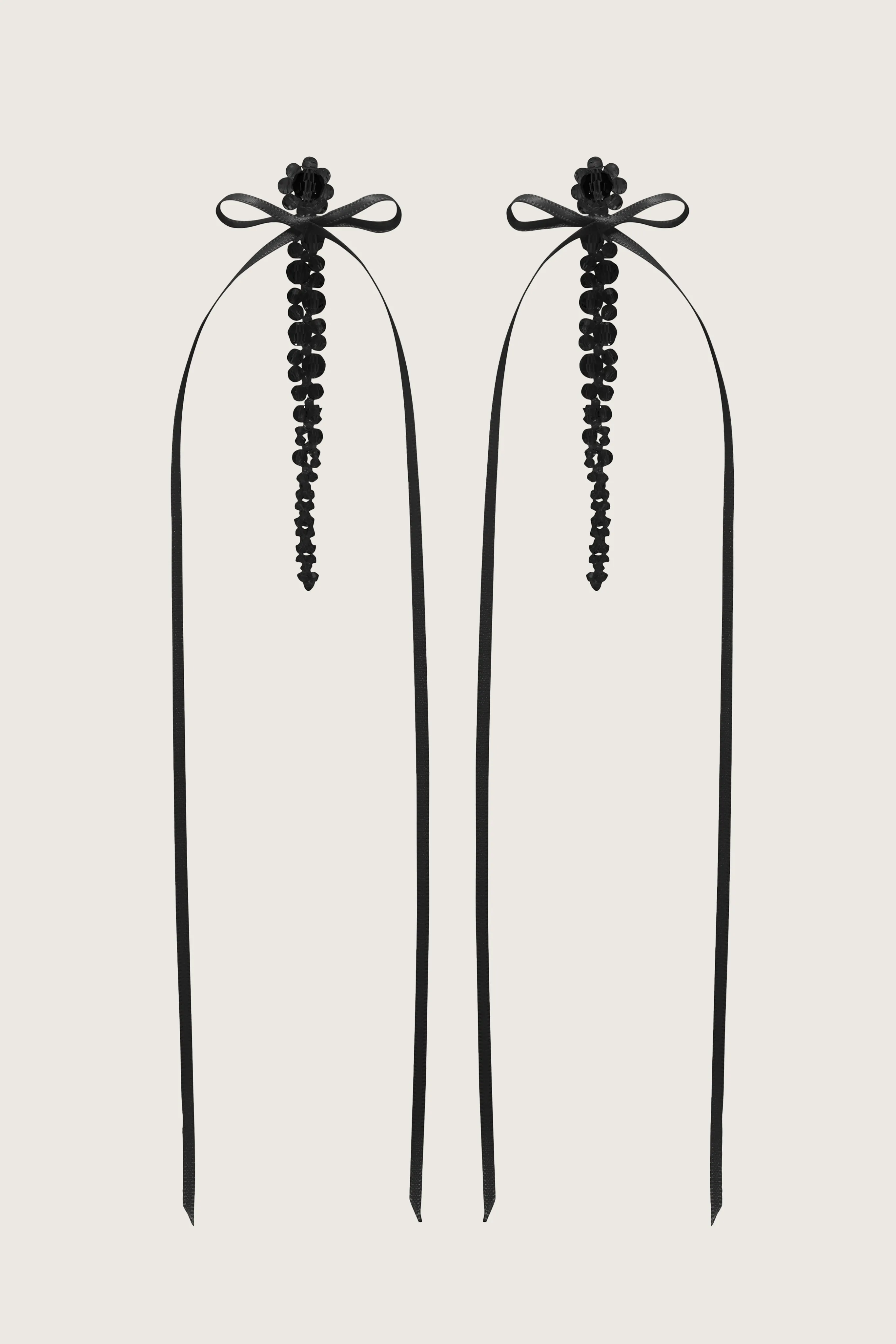 Slim Bow Ribbon Drip Earrings