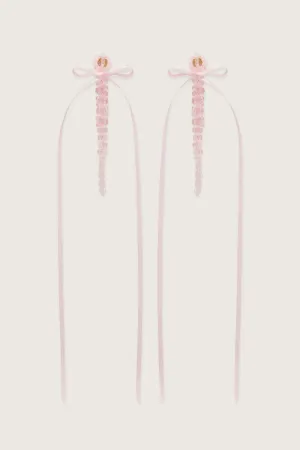 Slim Bow Ribbon Drip Earrings
