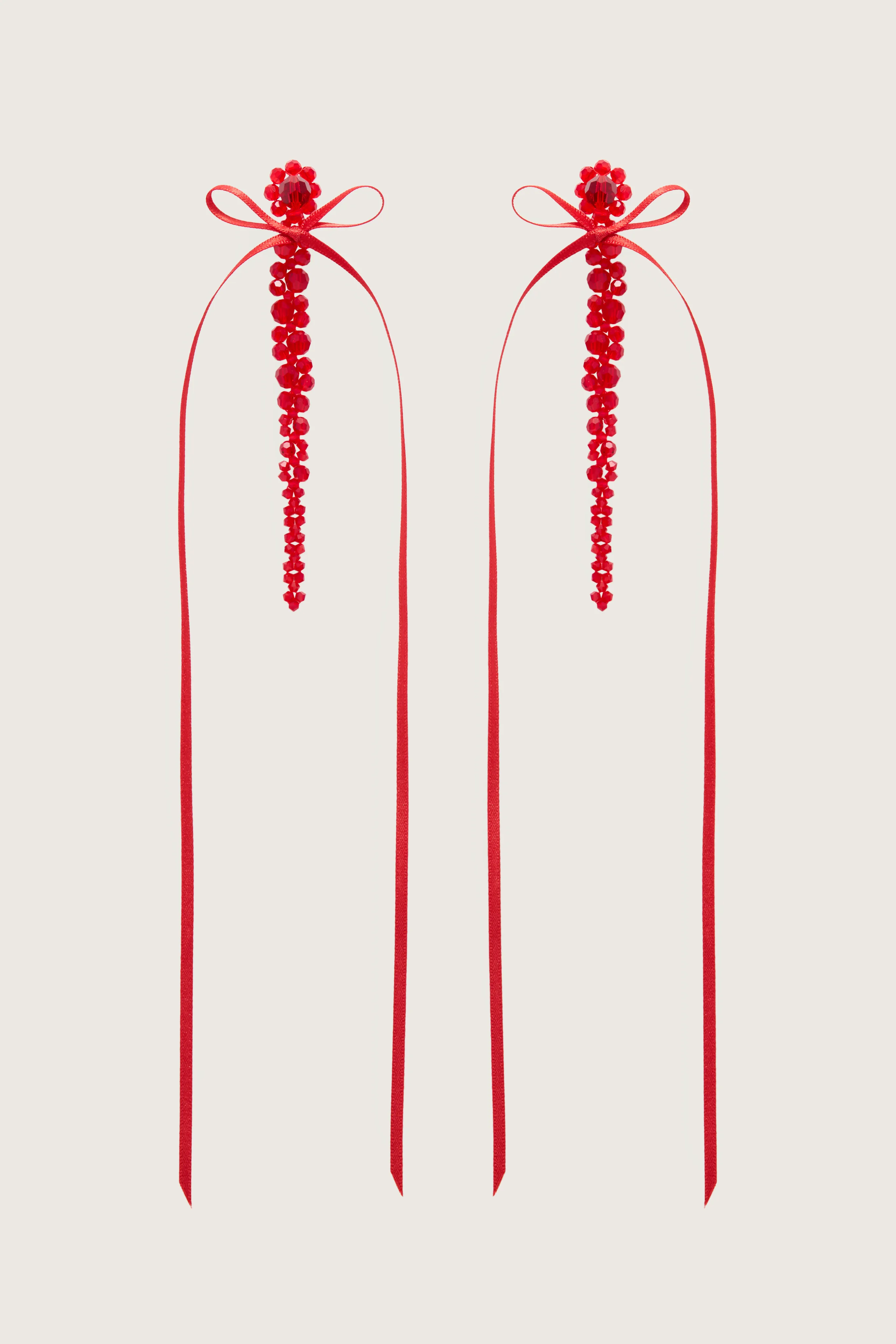 Slim Bow Ribbon Drip Earrings