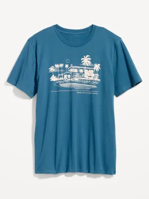 Soft-washed Graphic T-shirt For Men