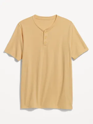 Soft-Washed Short-Sleeve Henley T-Shirt For Men