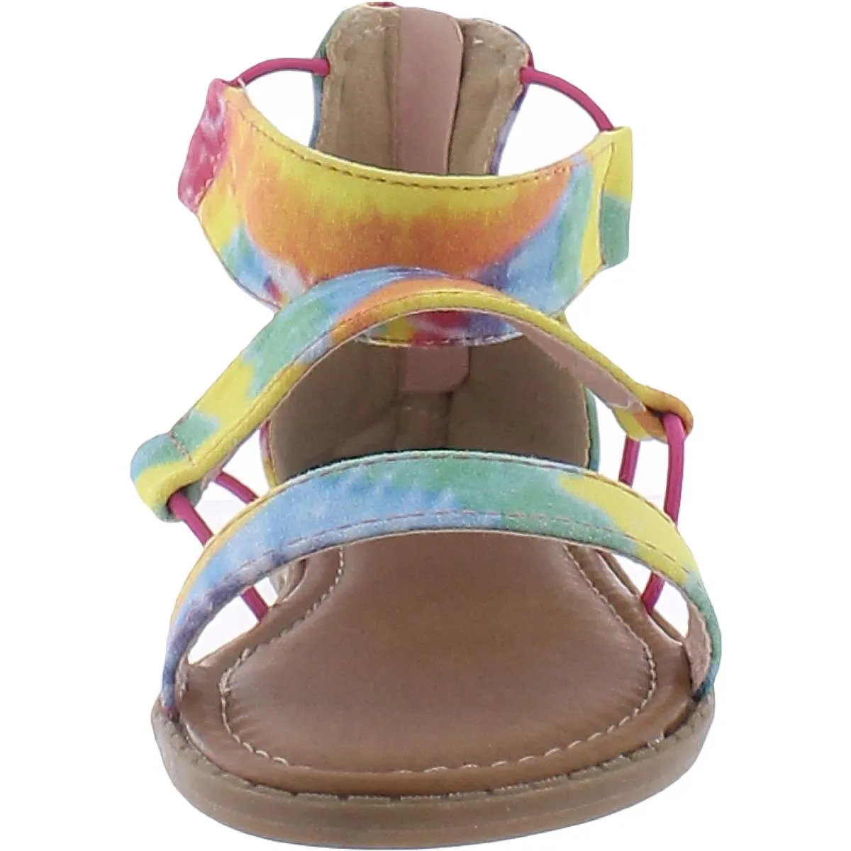 Spray Girls Tie Dye Ankle Strap Flat Sandals