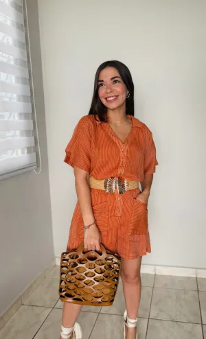 Striped Short Romper