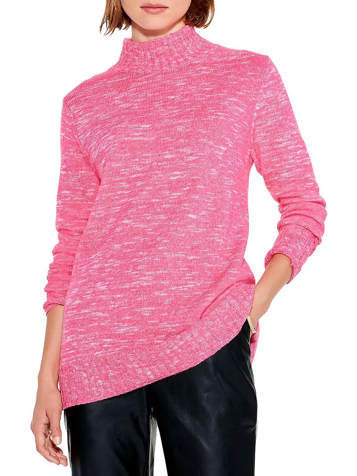 Sun Turn Womens Knit Mock Neck Pullover Sweater