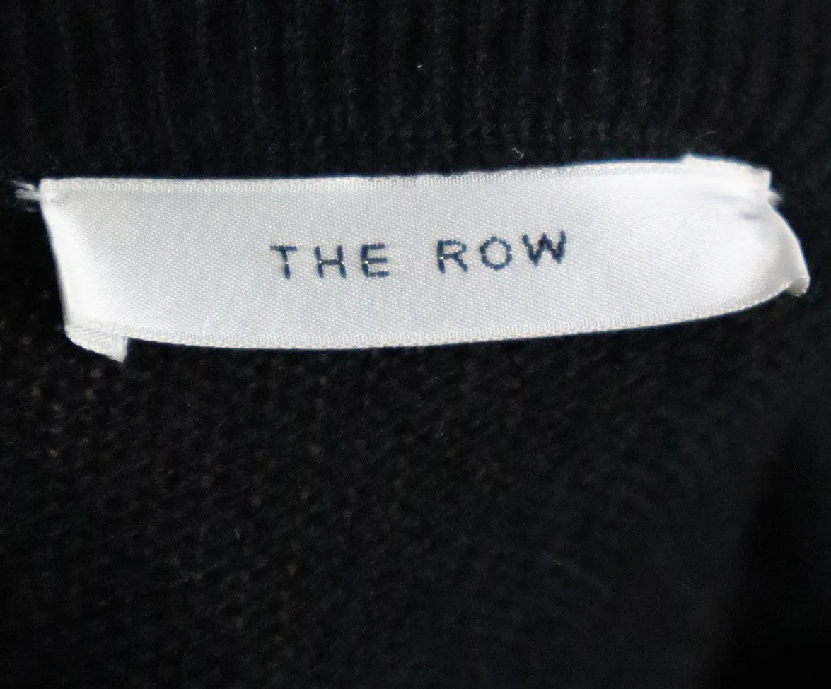 The Row Asymmetric Black Cashmere Sweater sz 6