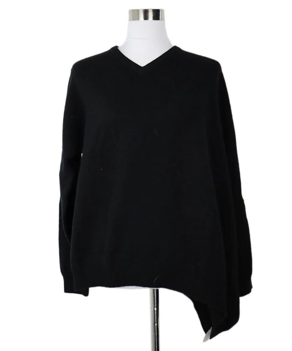 The Row Asymmetric Black Cashmere Sweater sz 6