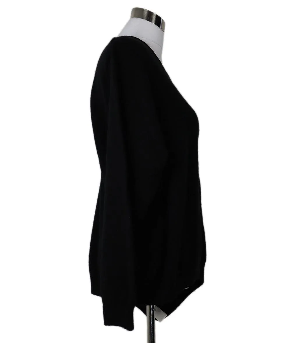 The Row Asymmetric Black Cashmere Sweater sz 6
