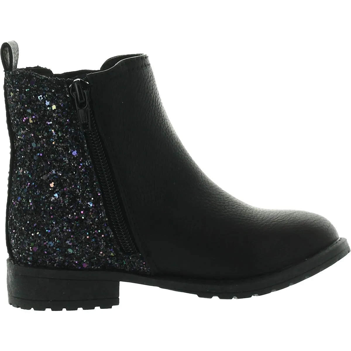 Toddler Pratt Girls Faux Leather Glitter Ankle Boots