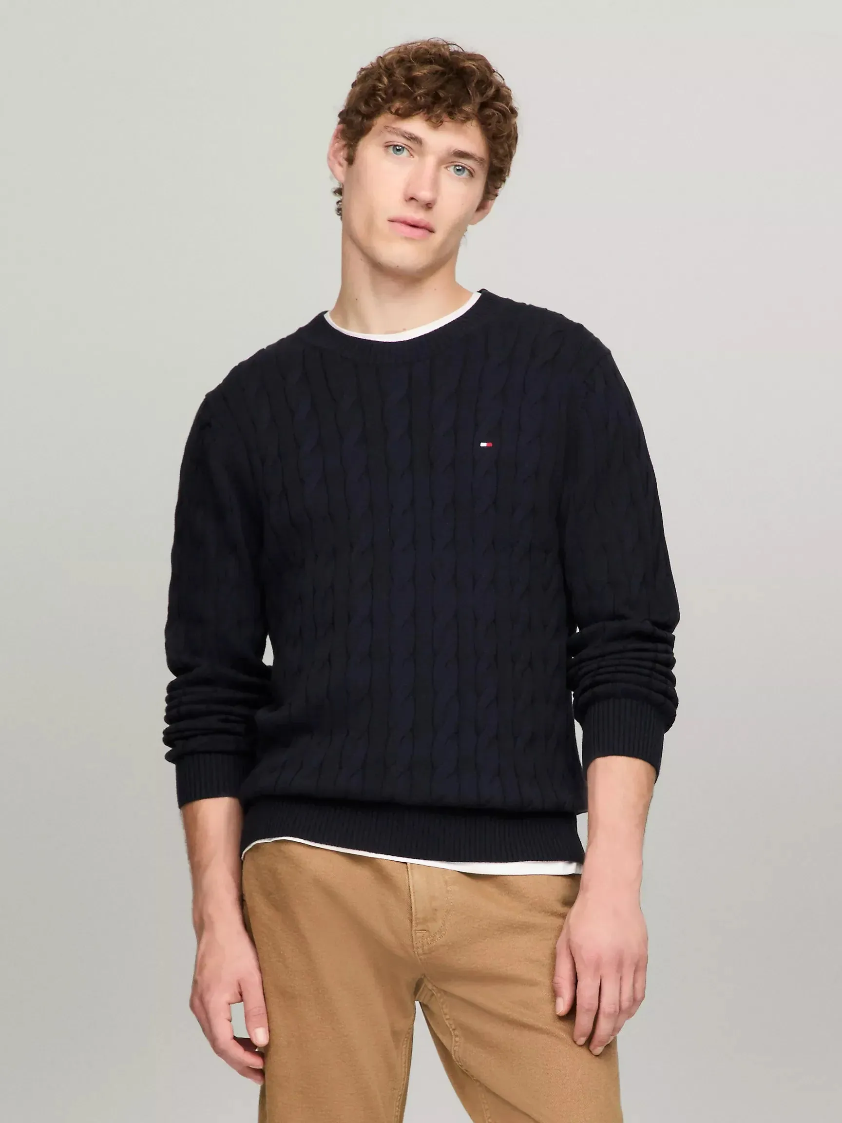 Tommy Hilfiger Cable Knit Crewneck Sweater - Men