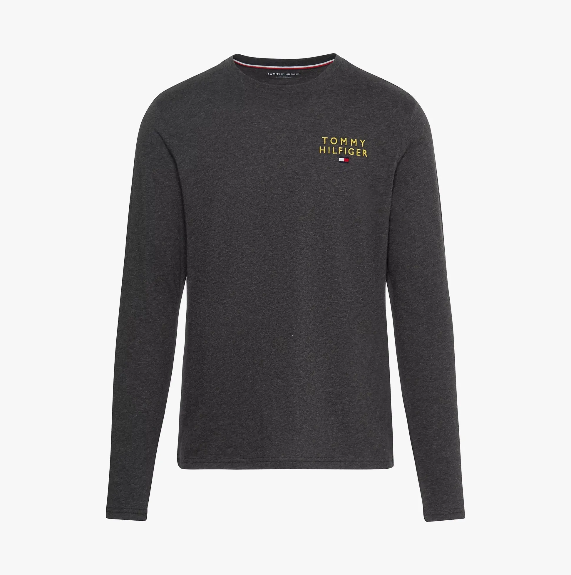 Tommy Hilfiger LS TEE LOGO GOLD Mens T-Shirt Dark Grey Ht