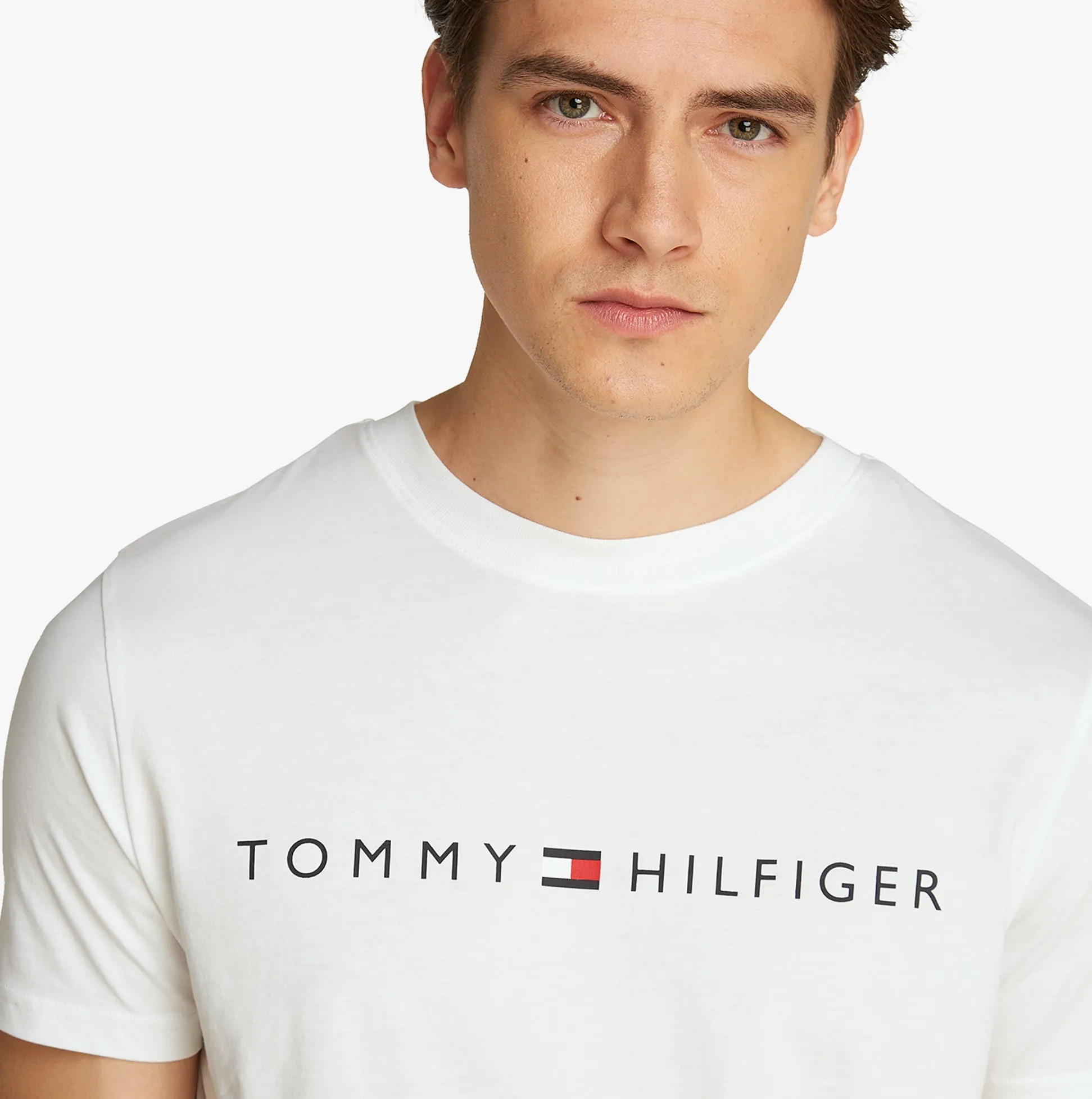 Tommy Hilfiger PURE COTTON Mens Lounge T-Shirt Optic White