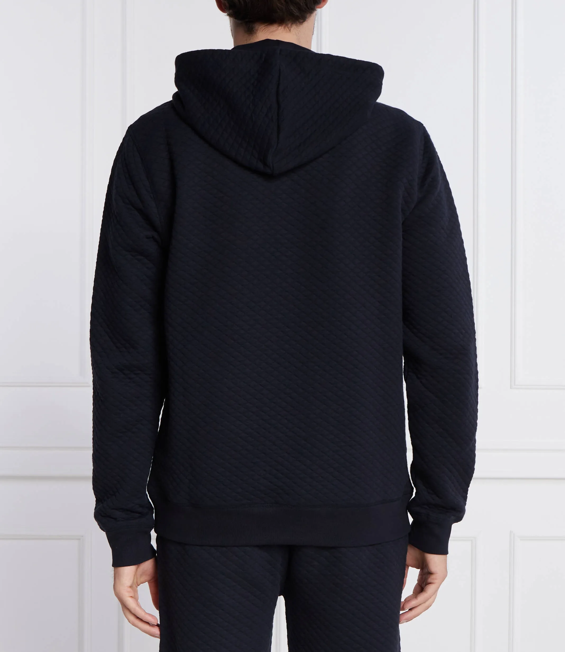 Tommy Hilfiger TH ORIGINAL Mens Diamond Quilted Hoodie Desert Sky