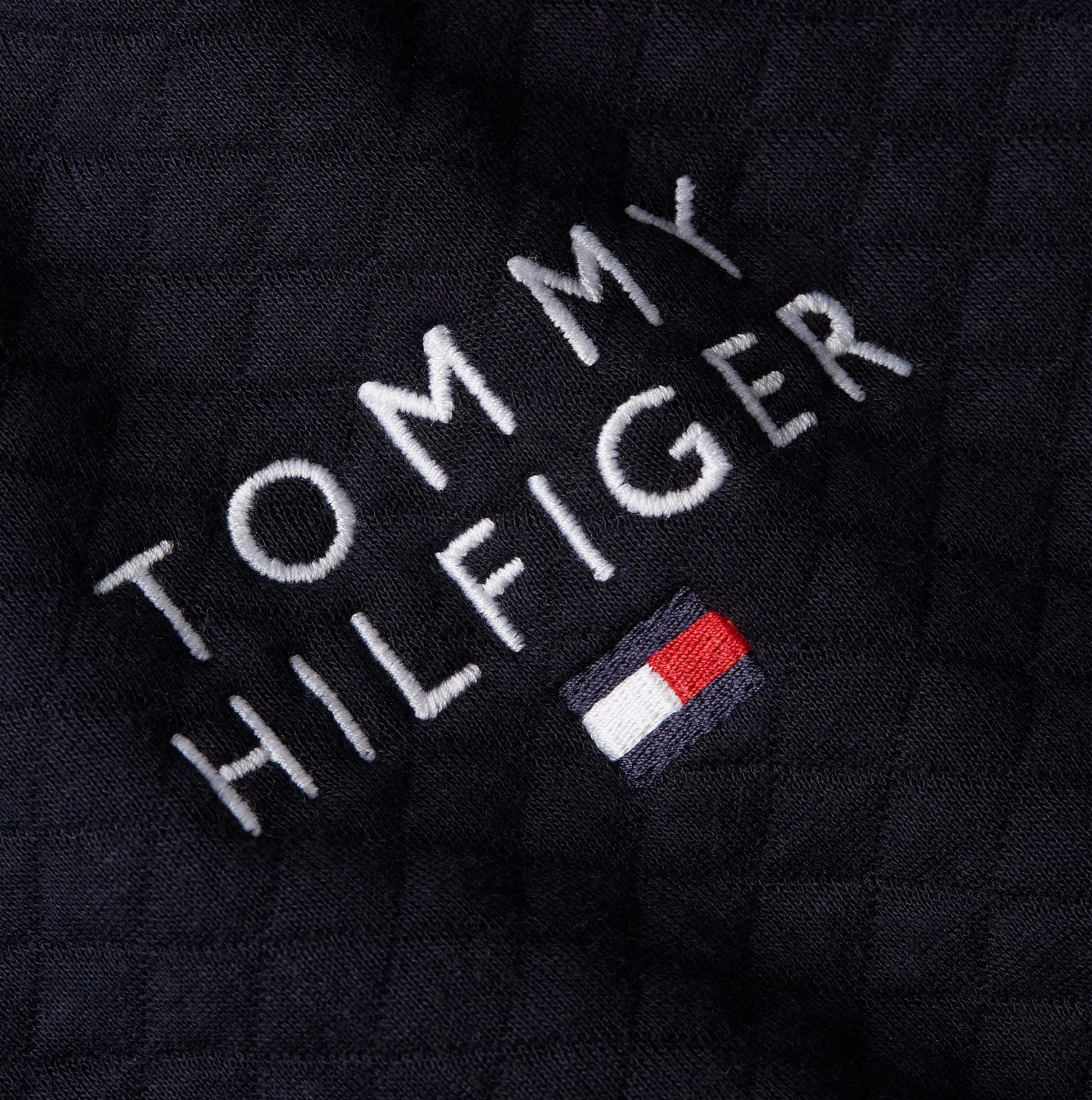 Tommy Hilfiger TH ORIGINAL Mens Diamond Quilted Hoodie Desert Sky