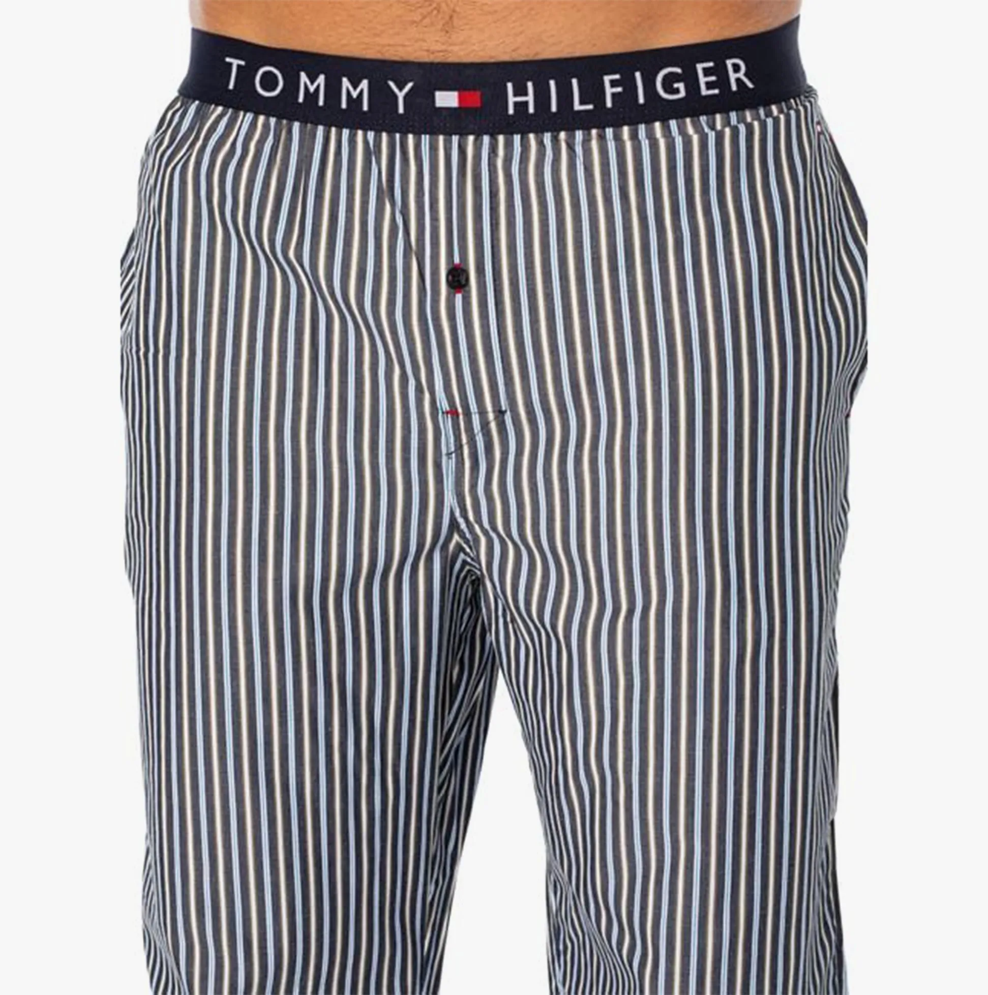 Tommy Hilfiger TH ORIGINAL WOVEN PRINT Mens Lounge Trousers Beatrice Stripe Desert Sky