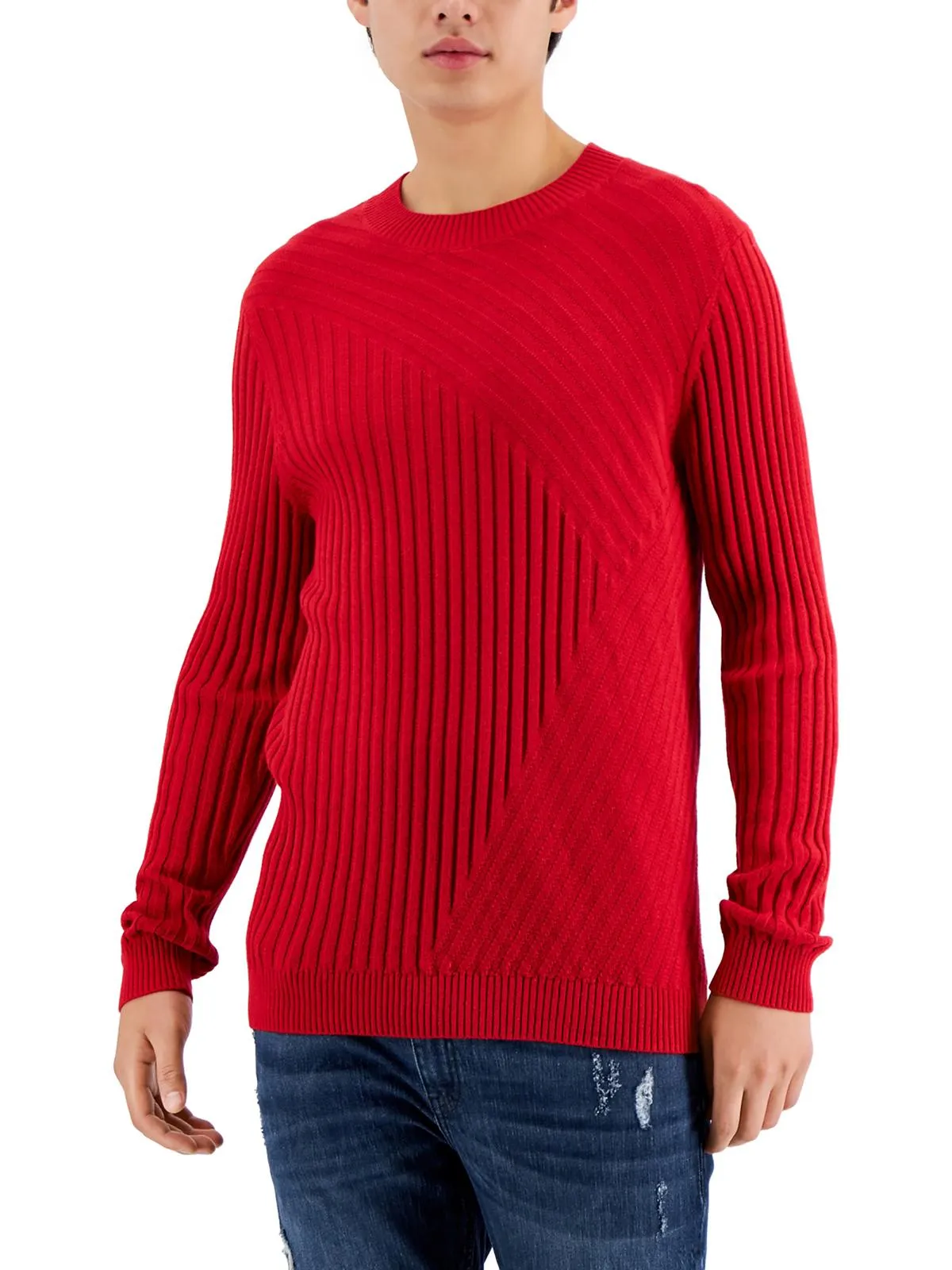 Tucker Mens Cotton Ribbed Crewneck Sweater