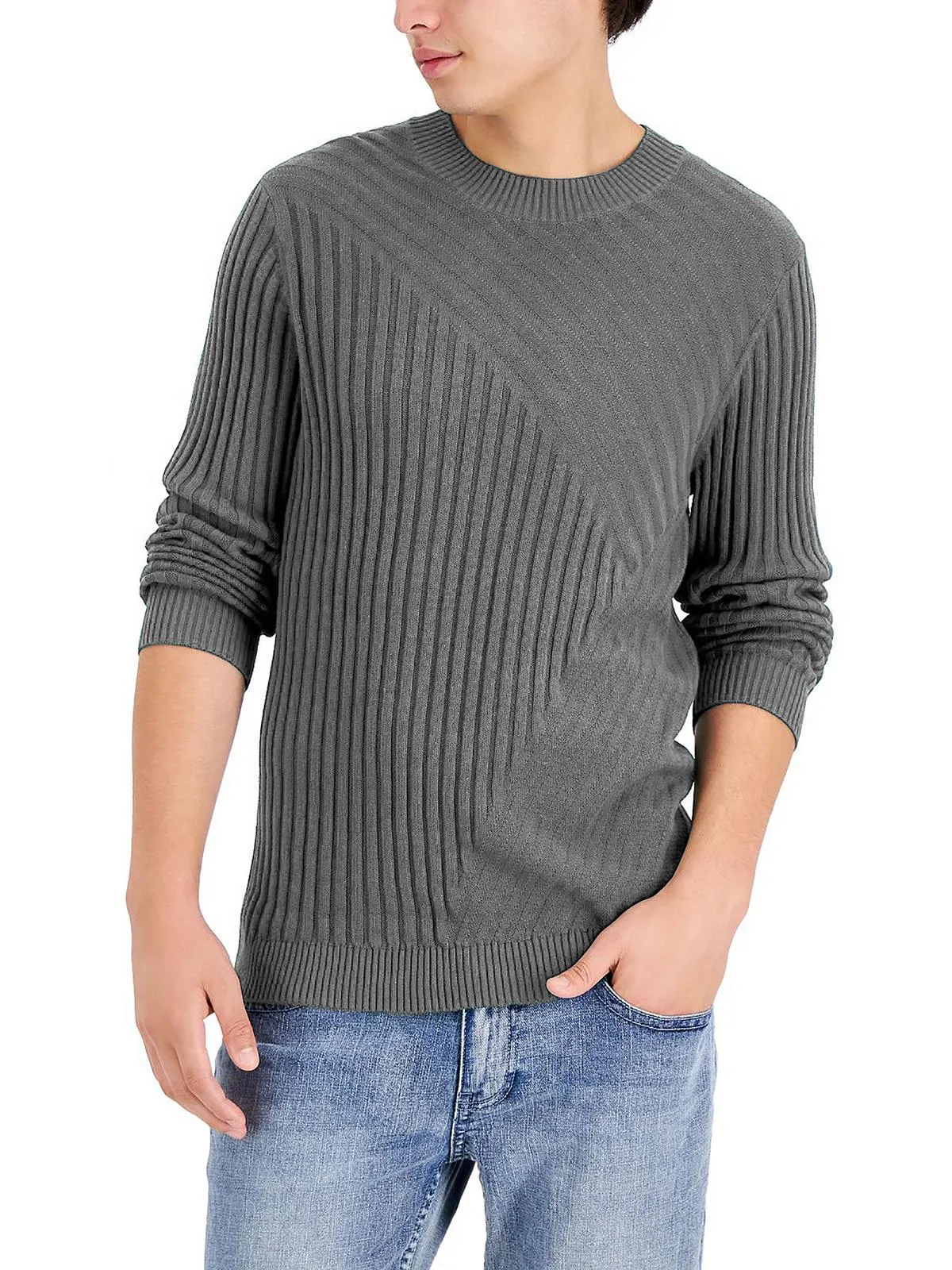 Tucker Mens Cotton Ribbed Crewneck Sweater