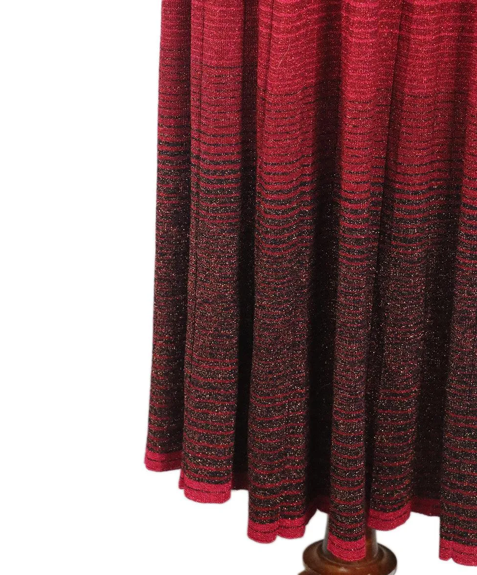 Ulla Johnson Pink Striped Lurex Skirt sz 6