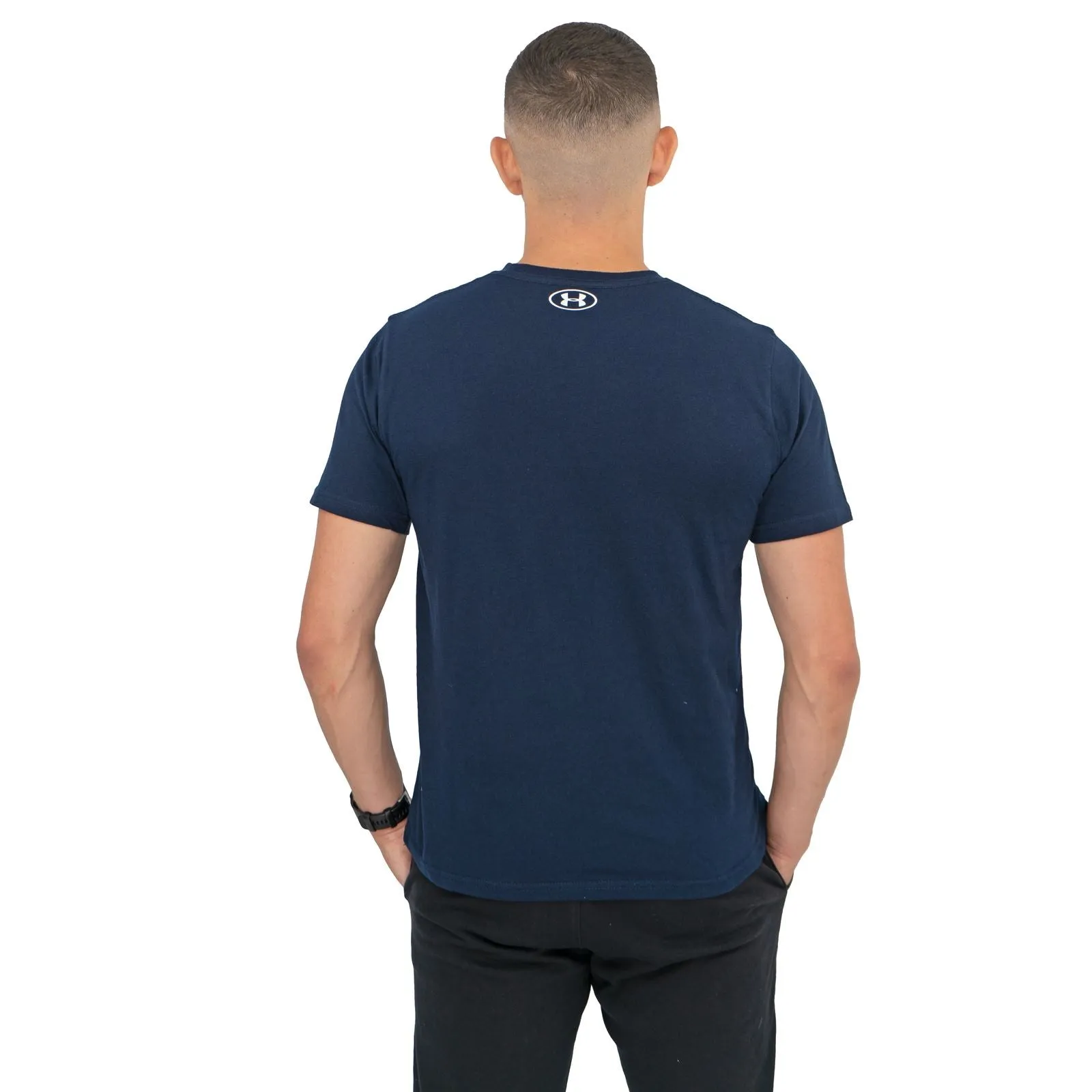Under Armour Men Logo Print Sportstyle Navy Short Sleeve T-shirt