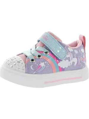 Unicorn Charmed Girls Glitter Slip On Light-Up Shoes
