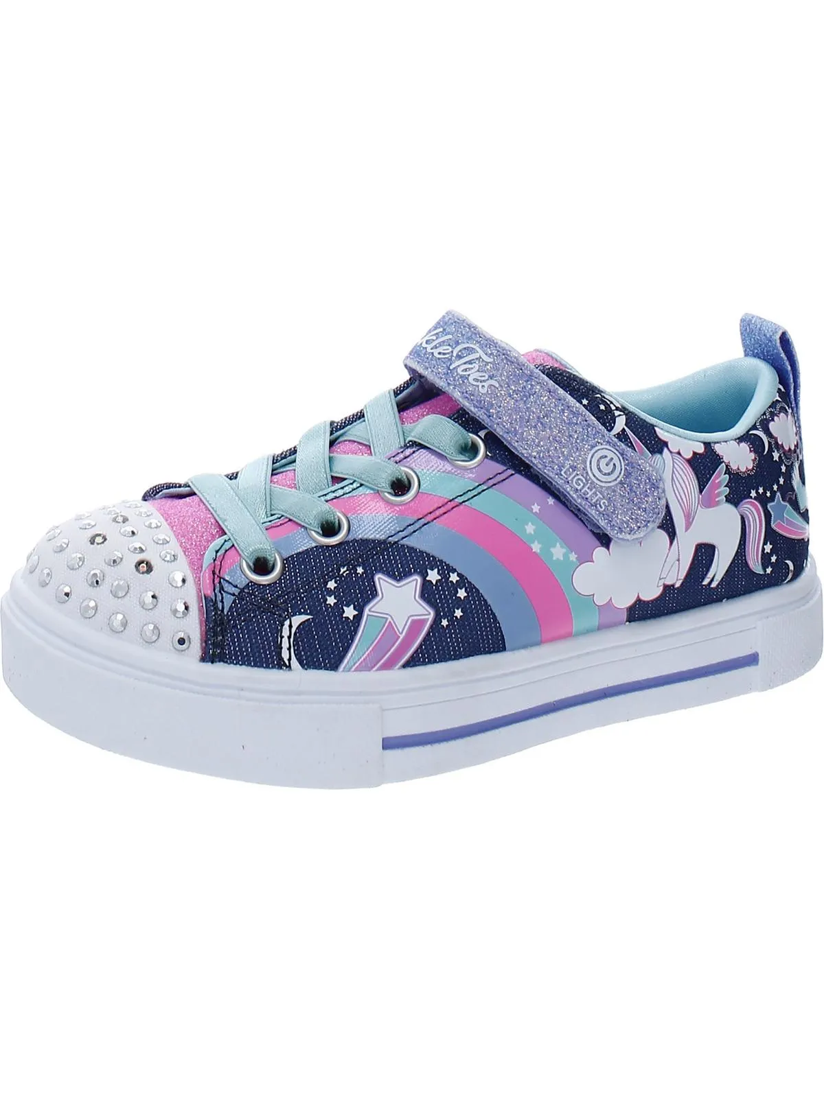 Unicorn Charmed Girls Metallic Slip On Light-Up Shoes