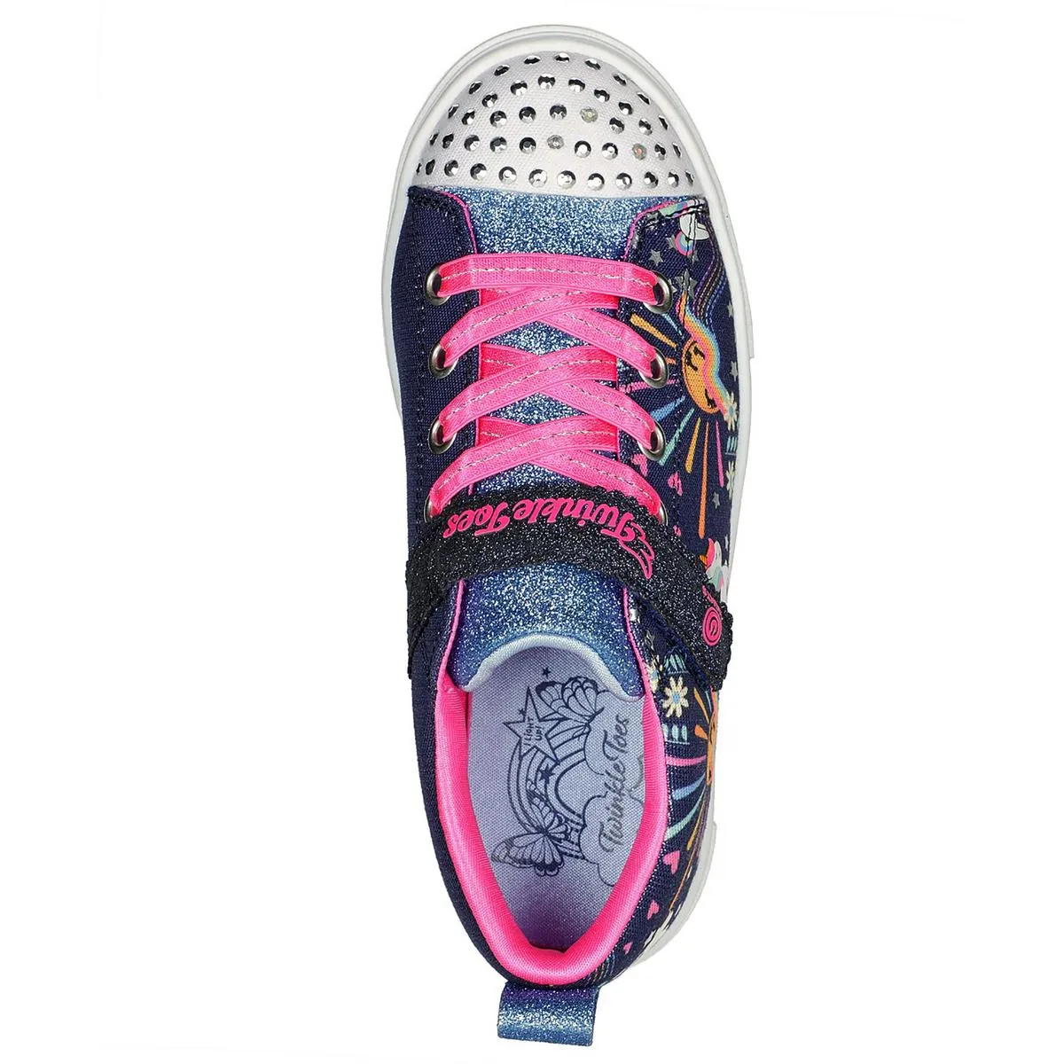 Unicorn Sunshine Girls Studded Metallic Light-Up Shoes