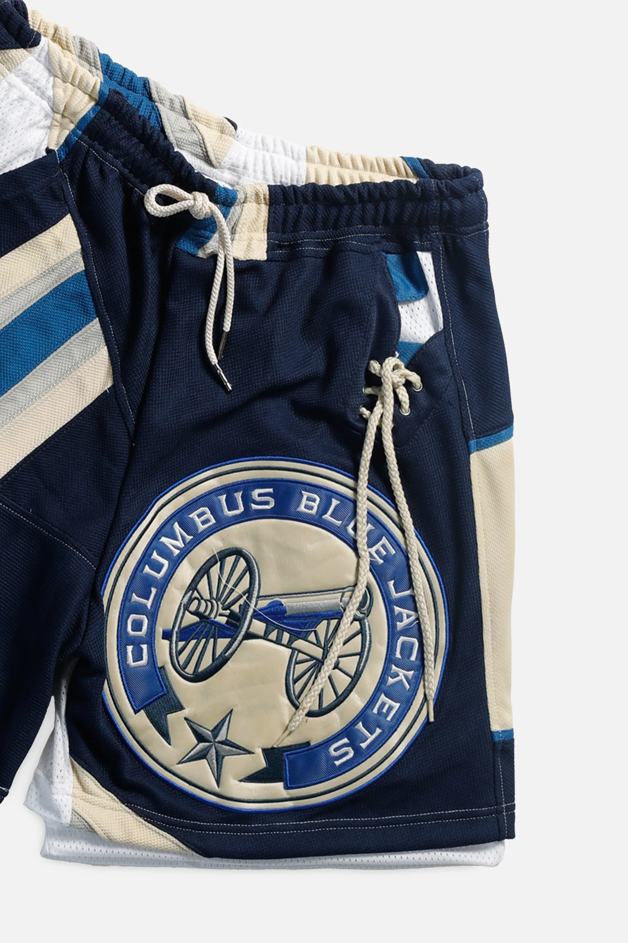 Unisex Rework Columbus Blue Jackets NHL Jersey Shorts - L Frankie