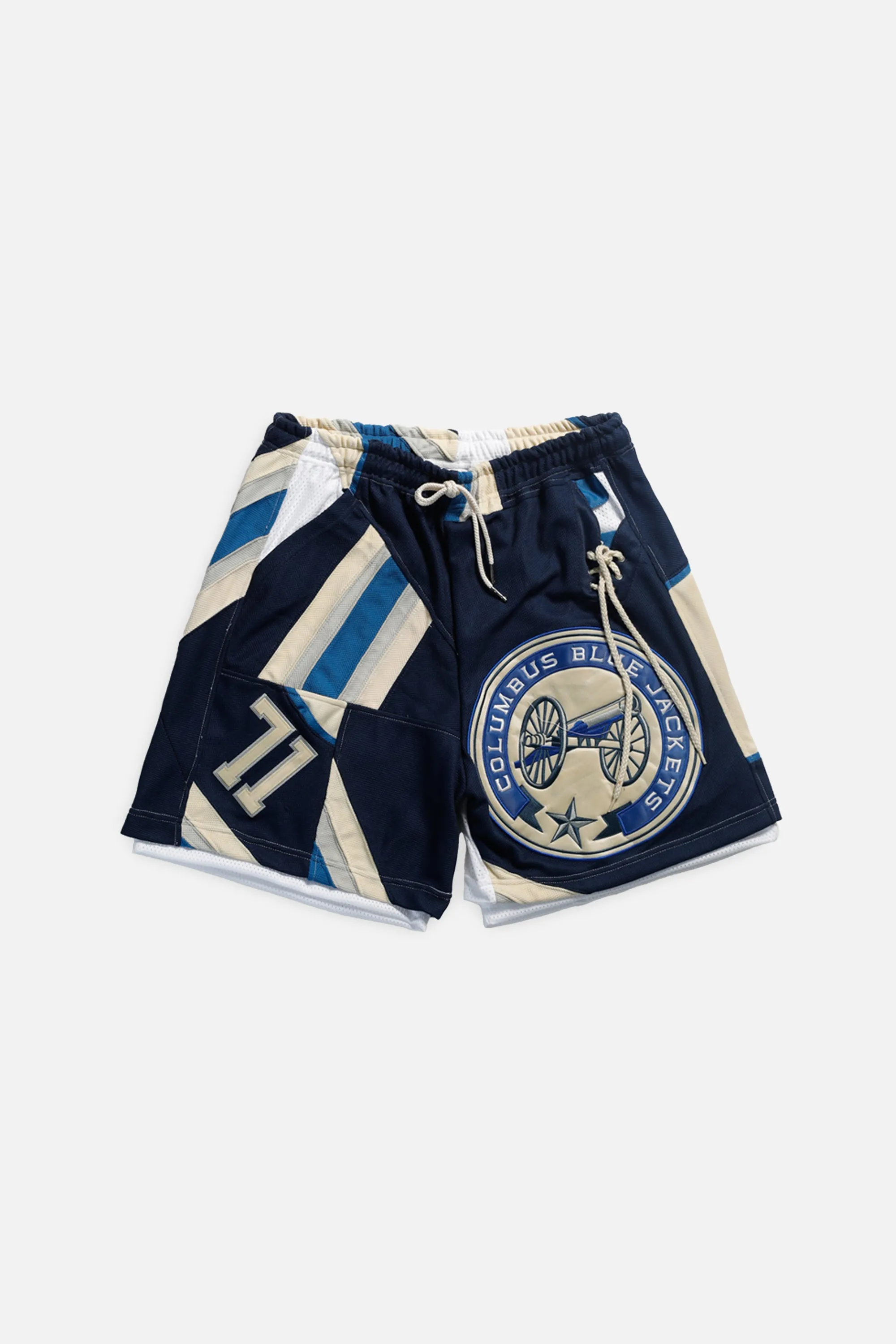 Unisex Rework Columbus Blue Jackets NHL Jersey Shorts - L Frankie