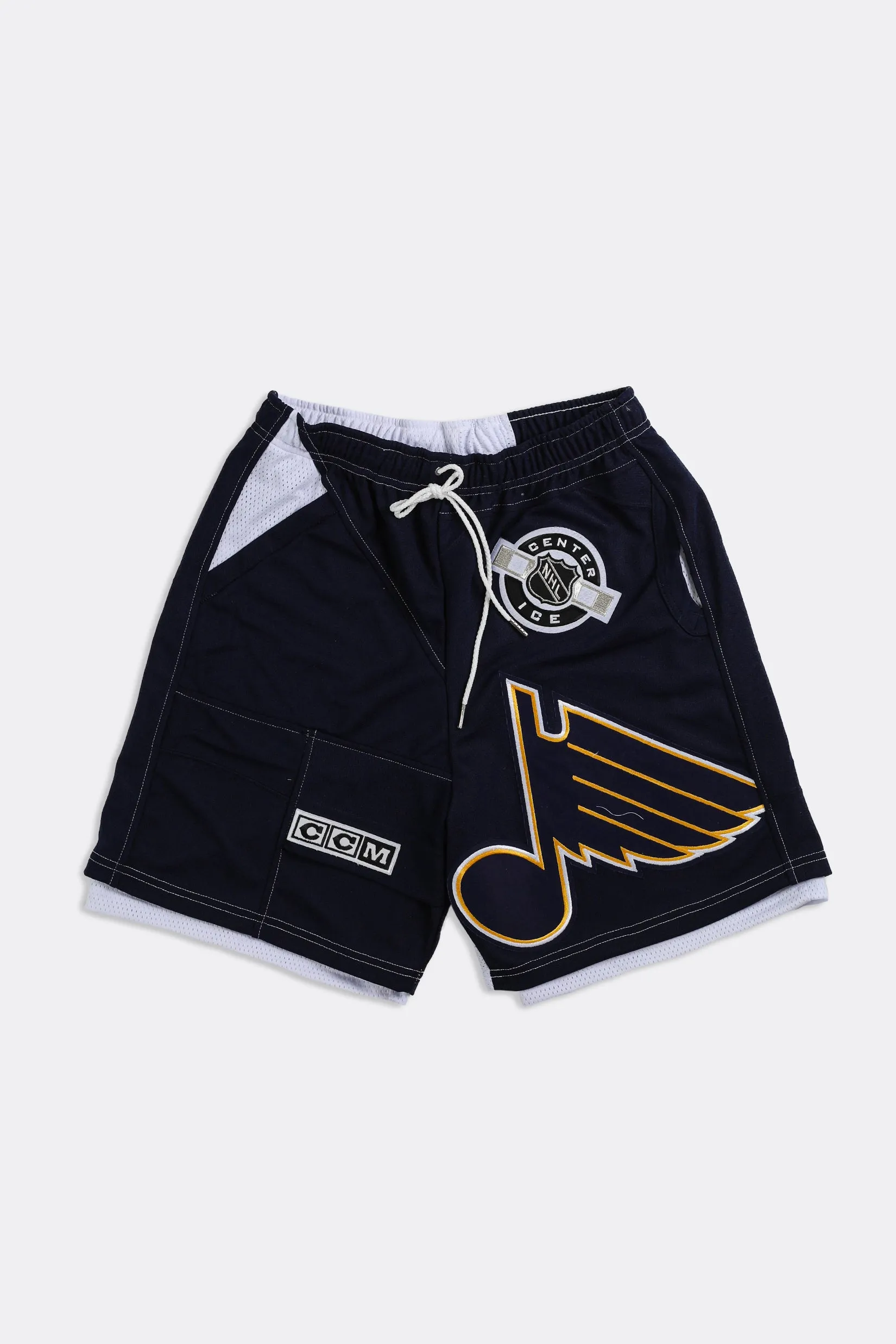 Unisex Rework St. Louis Blues NHL Jersey Shorts - Women-M, Men -S Frankie